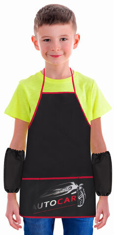 Фартук с нарукавниками BRAUBERG, 45x54 см, 3 кармана, "Autocar", 270392