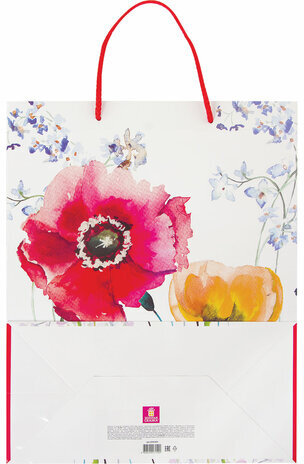 Пакет подарочный 26x12,7x32,4 см, ЗОЛОТАЯ СКАЗКА "Красные и желтые маки", ламинированный, 606584