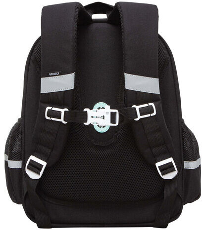 Ранец GRIZZLY анатомическая спинка, c брелоком, для девочек, RAINBOW CAT, 36х28х20 см, RAz-486-2/1