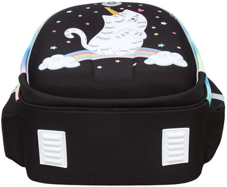 Ранец GRIZZLY анатомическая спинка, c брелоком, для девочек, RAINBOW CAT, 36х28х20 см, RAz-486-2/1