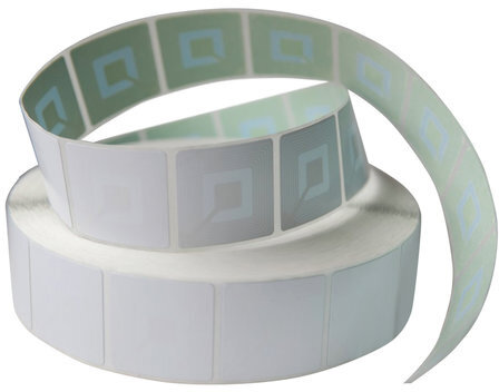 Этикетки самоклеящиеся противокражные радиочастотные, 40х40 мм, белые, рулон 1000 шт.