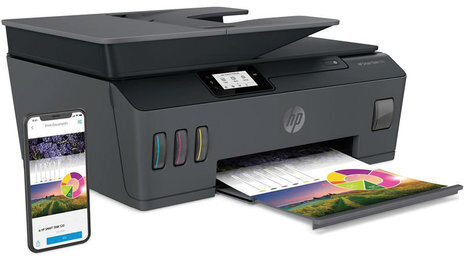 МФУ струйное HP Smart Tank 530 "3 в 1" А4, 11 стр./мин, 4800х1200, Wi-Fi, АПД, Bluetooth, сетевая карта, СНПЧ, 4SB24A