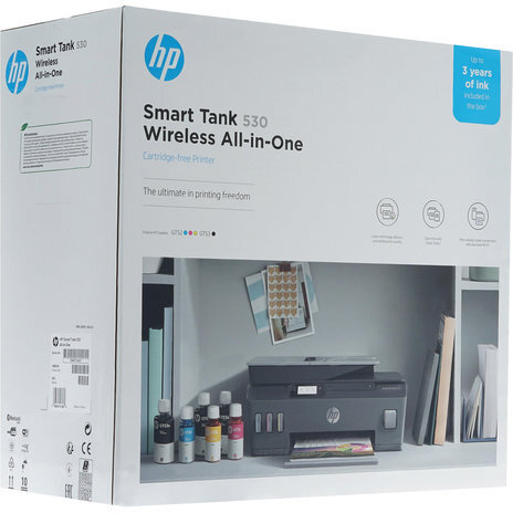 МФУ струйное HP Smart Tank 530 "3 в 1" А4, 11 стр./мин, 4800х1200, Wi-Fi, АПД, Bluetooth, сетевая карта, СНПЧ, 4SB24A