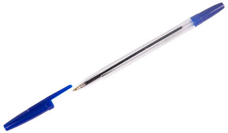 Ручка шариковая "Оптима", СИНЯЯ, корпус прозрачный, узел 1,2 мм, линия письма 1 мм, РО01