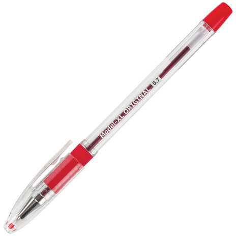 Ручка шариковая масляная с грипом BRAUBERG "Model-XL" ORIGINAL, КРАСНАЯ, узел 0,7 мм, линия письма 0,35 мм, 143244