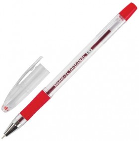 Ручка шариковая масляная с грипом BRAUBERG "Model-XL" ORIGINAL, КРАСНАЯ, узел 0,7 мм, линия письма 0,35 мм, 143244