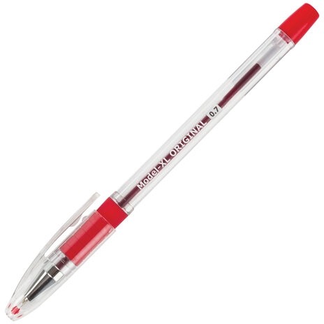 Ручка шариковая масляная с грипом BRAUBERG "Model-XL" ORIGINAL, КРАСНАЯ, узел 0,7 мм, линия письма 0,35 мм, 143244