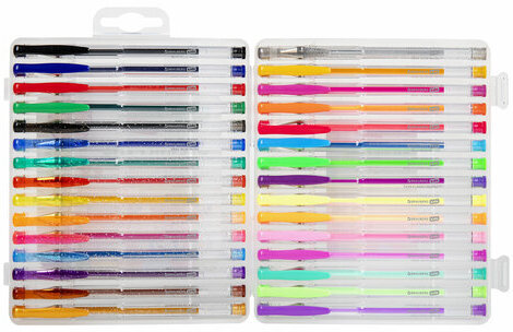 Ручки гелевые АРОМАТИЗИРОВАННЫЕ, НАБОР 30 ЦВЕТОВ, "FRUITS", линия письма 0,5 мм, BRAUBERG KIDS, 143823