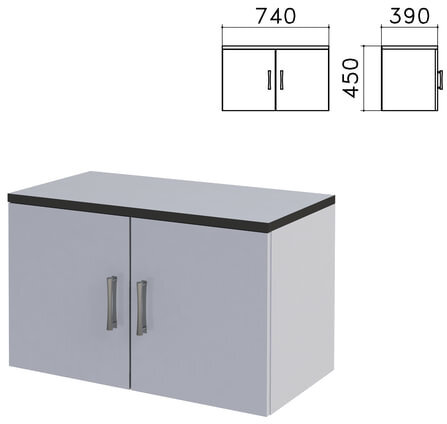 Шкаф-антресоль "Монолит", 740х390х450 мм, цвет серый, АМ01.11