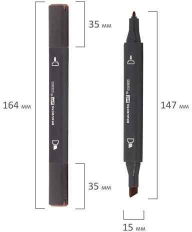 Маркер для скетчинга двусторонний 1 мм - 6 мм BRAUBERG ART CLASSIC, ТЕМНО-РОЗОВЫЙ (R222), 151864