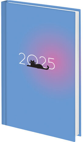 Ежедневник датированный 2025 145х215 мм, А5, STAFF, ламинированная обложка, "Котик", 116031