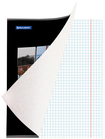 Тетрадь А5, 48 л., BRAUBERG, клетка, выборочный лак, ПУТЕШЕСТВИЯ, 401826