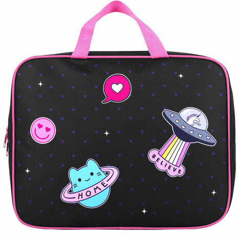 Папка на молнии с ручками BRAUBERG А4, 1 отделение, полиэстер, 80 мм, "Space sweets", 272175