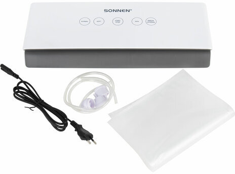 Вакуумный упаковщик SONNEN VS-V73, 3 режима, 95 Вт, запаивание до 30 см, сенсорная панель, резак, 456338