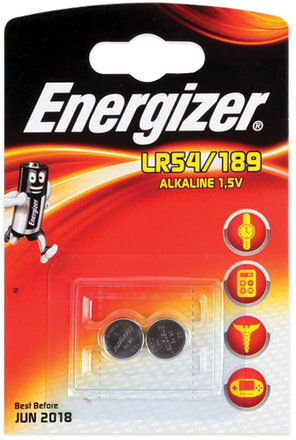 Батарейки ENERGIZER, 189 (G10, LR54), алкалиновые, КОМПЛЕКТ 2 шт., блистер, E301536700