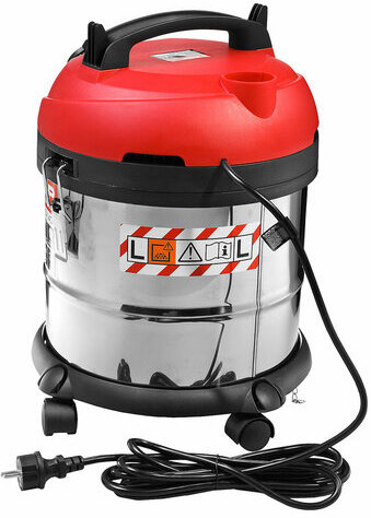 Пылесос хозяйственный ЗУБР ПУ-20-1400, 1400 Вт, сухая/влажная уборка, сила всасывания 300 Вт, бак 20 л, ПУ-20-1400 М3