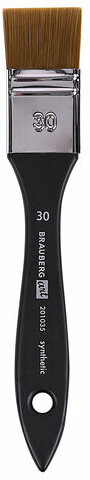 Кисть художественная профессиональная, синтетика, флейц, № 30, BRAUBERG ART CLASSIC, 201035