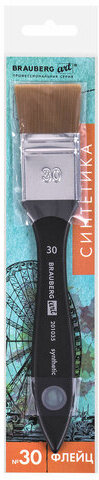 Кисть художественная профессиональная, синтетика, флейц, № 30, BRAUBERG ART CLASSIC, 201035