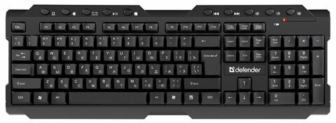 Клавиатура беспроводная DEFENDER Element HB-195 RU, USB, 114 клавиш, черная, 45195