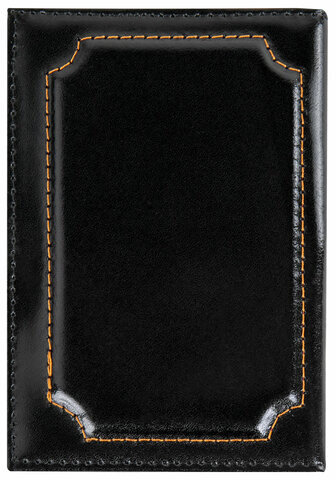 Обложка для паспорта натуральная кожа шик, 3D герб + тиснение "ПАСПОРТ", черная, BRAUBERG, 238201