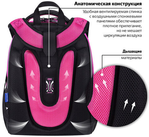 Ранец BRAUBERG SHINY, 2 отделения, с брелоком, "Glad to be cat", 38х28х14 см, 271382