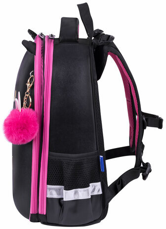 Ранец BRAUBERG SHINY, 2 отделения, с брелоком, "Glad to be cat", 38х28х14 см, 271382