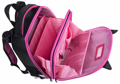 Ранец BRAUBERG SHINY, 2 отделения, с брелоком, "Glad to be cat", 38х28х14 см, 271382