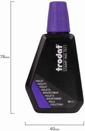 Краска штемпельная TRODAT, фиолетовая, 28 мл, на водной основе, 7011ф