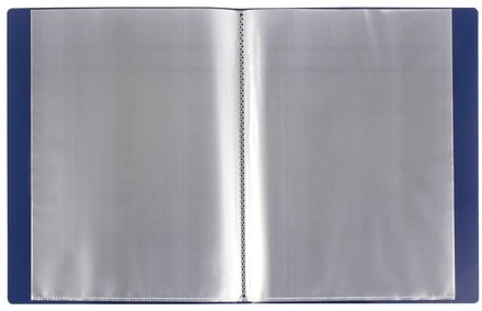 Папка 40 вкладышей BRAUBERG "Contract", синяя, вкладыши-антиблик, 0,7 мм, бизнес-класс, 221777