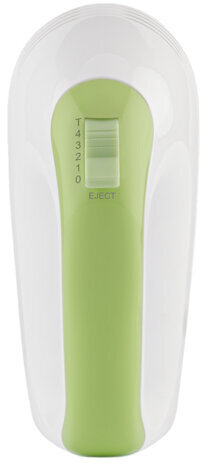 Миксер SCARLETT SC-HM40S15, 400 Вт, 5 скоростей, 2 венчика, 2 крюка для теста, белый/зеленый