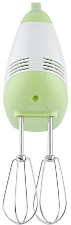 Миксер SCARLETT SC-HM40S15, 400 Вт, 5 скоростей, 2 венчика, 2 крюка для теста, белый/зеленый