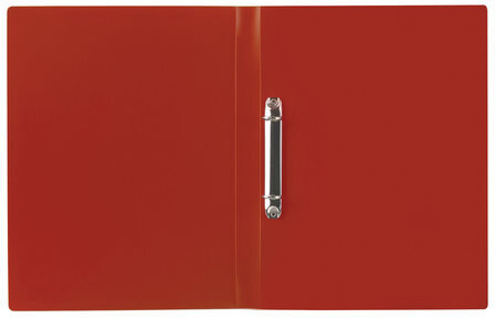 Папка на 2 кольцах STAFF, 21 мм, красная, до 170 листов, 0,5 мм, 225718
