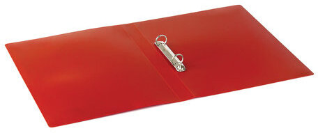 Папка на 2 кольцах STAFF, 21 мм, красная, до 170 листов, 0,5 мм, 225718