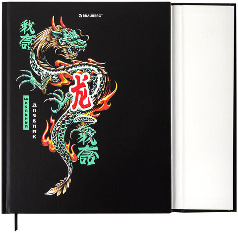 Дневник 1-11 класс 48 л., твердый, BRAUBERG, матовая ламинация, магнитный клапан, закладка-ляссе, с подсказом, "Дракон", 107245