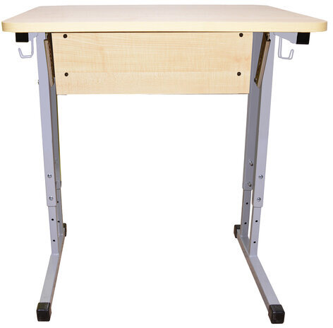 Стол-парта 1-местный, регулируемый угол, "Умник", 600х500х520-640 мм, рост 2-4, серый каркас, ЛДСП клён