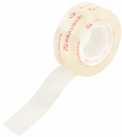 Клейкие ленты 19 мм х 33 м КРИСТАЛЬНЫЕ, BRAUBERG, КОМПЛЕКТ 2 шт., европодвес, 227261