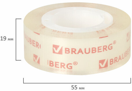 Клейкие ленты 19 мм х 33 м КРИСТАЛЬНЫЕ, BRAUBERG, КОМПЛЕКТ 2 шт., европодвес, 227261