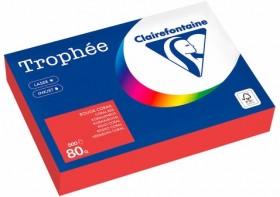 Бумага цветная CLAIREFONTAINE, А4, 80 г/м2, 500 л., интенсив, кораллово-красный, Франция, 8175PC