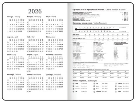 Ежедневник датированный 2026 с резинкой 145х203 мм, А5, BRAUBERG, твердый, "Безмятежность", 117336