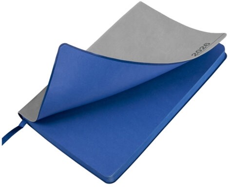 Ежедневник датированный 2026 А5 138x213 мм, BRAUBERG "Metropolis Mix", под кожу, гибкий, серый, 117443