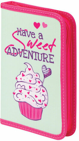 Пенал ПИФАГОР, 1 отделение, 1 откидная планка, ткань, 20х14 см, Sweet, 229206