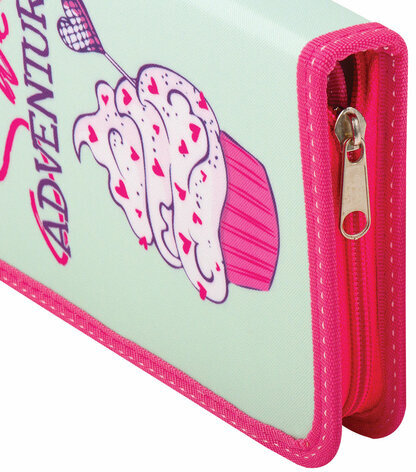 Пенал ПИФАГОР, 1 отделение, 1 откидная планка, ткань, 20х14 см, Sweet, 229206