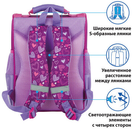 Ранец ПИФАГОР BASIC, с эргономичной спинкой, "Smart owls", 35х28х18 см, 229933