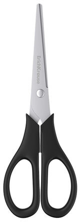 Ножницы ERICH KRAUSE "Standard", 170 мм, черные, в картонной упаковке с европодвесом, 14861