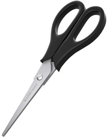 Ножницы ERICH KRAUSE "Standard", 170 мм, черные, в картонной упаковке с европодвесом, 14861