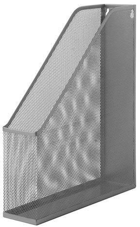 Лоток вертикальный для бумаг BRAUBERG "Germanium" (250х72х315 мм), металлический, серебряный, 231949