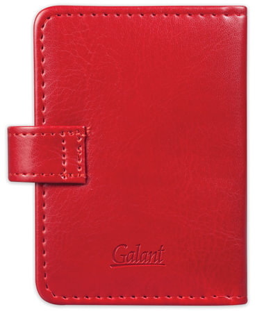 Визитница/кредитница однорядная GALANT "Ritter", на 24 карты, под гладкую кожу, застежка, бордовая, 235399