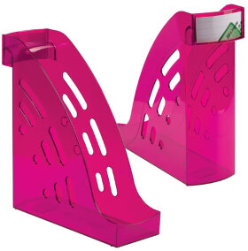 Лоток вертикальный для бумаг &quot;Торнадо&quot; (255х300 мм), ширина 95 мм, тонированный фиолетовый, ЛТ408