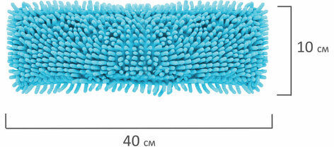 Насадка МОП плоская для швабры/держателя 40 см, карманы (ТИП К), ворсистая микрофибра, ворс 2 см, LAIMA, 603119