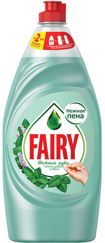 Средство для мытья посуды, 900 мл, FAIRY (Фейри) Нежные руки &quot;Чайное дерево и мята&quot;